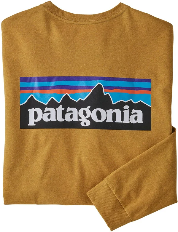 Patagonia P-6 Logo Responsibili-Tee L/S T-Shirt, Men's - Hawk Gold L