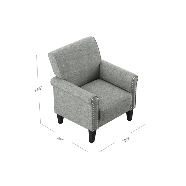Copper Grove Herve Rolled Arm Chair - Bark Brown Chenille