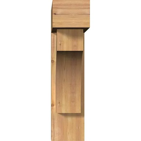 Ekena Millwork 1464479 7 1/2x22W x 26x22D x 30x22H Westlake Block Smooth Bracket w/ Offset Brace, Western Red Cedar
