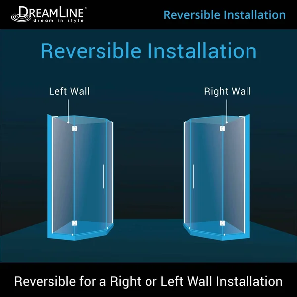 DreamLine SHEN-2138380-04 Prism Pivot Shower Enclosure - Brushed Nickel, 38-1/8x22 x 38-1/8x22 x 72x22