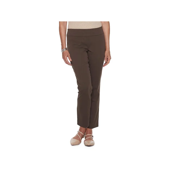 Petite Croft & Barrow Sateen Straight-leg Pants, Women's, Size: 4P-Short, Med Brown