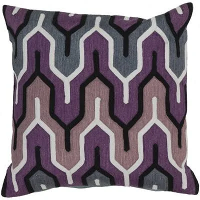 Wade Logan Chew Stoke 100% Cotton Throw Pillow Size: 18x22 H x 18x22 W - Color: Purple, filler: Down