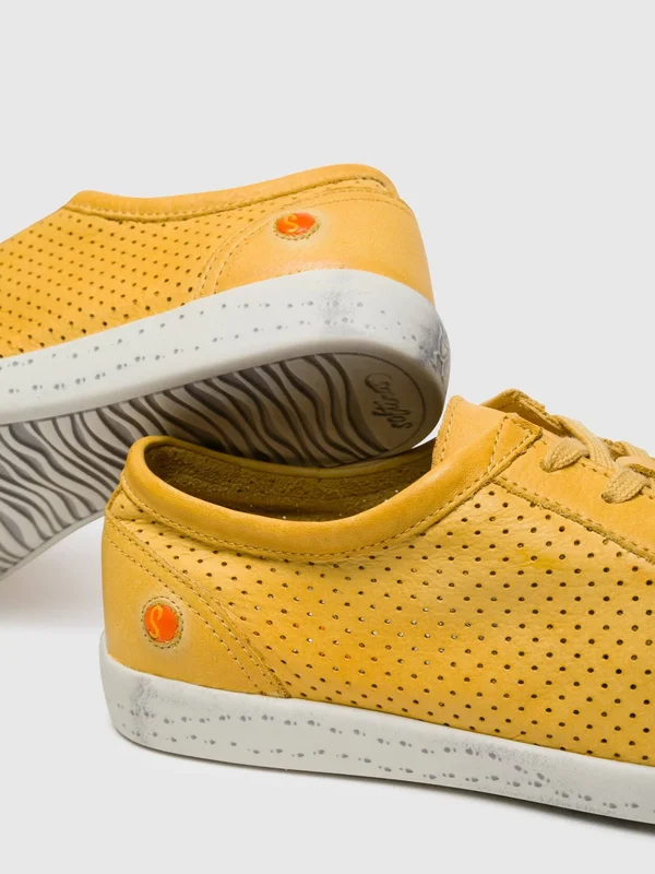 Softinos Yellow Lace-Up Sneakers - Overcube