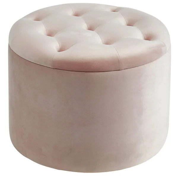 Talia Round Storage Ottoman Blue