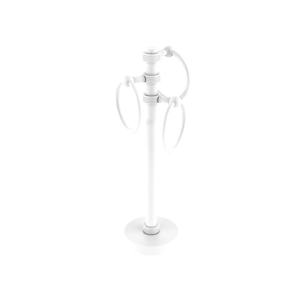 Allied Brass Vanity Top 3 Towel Ring Guest Towel Holder Groovy Accents Matte White 983G-WHM