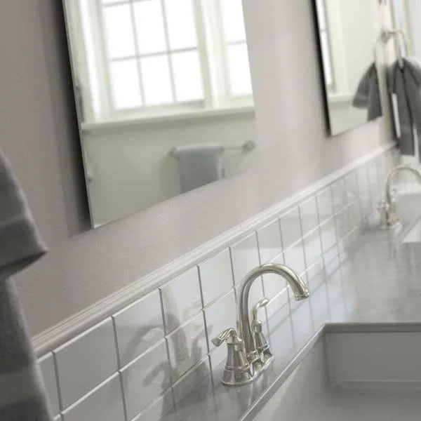 Delta 28 in. x 28 in. (L2) Square Frameless Standard Glass Mirror with Easy-Cleat Flush Mount Hardware, No Frame
