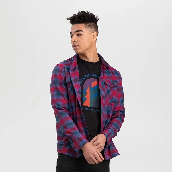Outdoor Research Sandpoint Flannel Shirt - Men's Classic Blue Plaid, S