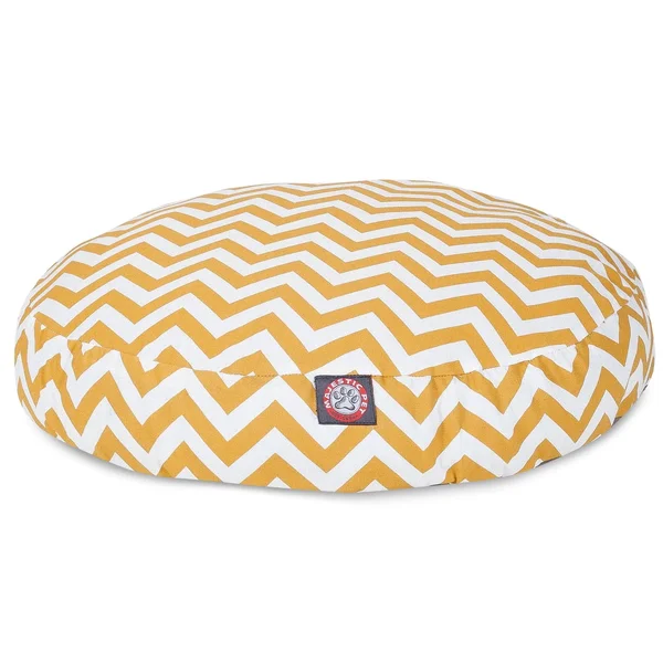 Majestic Pet Chevron Yellow Small Round Pet Bed