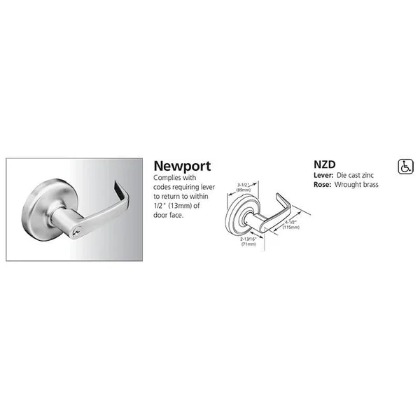 Corbin Russwin CL3357-NZD Extra Heavy Duty Storeroom Lever Lockset, Finish (Finish: White)
