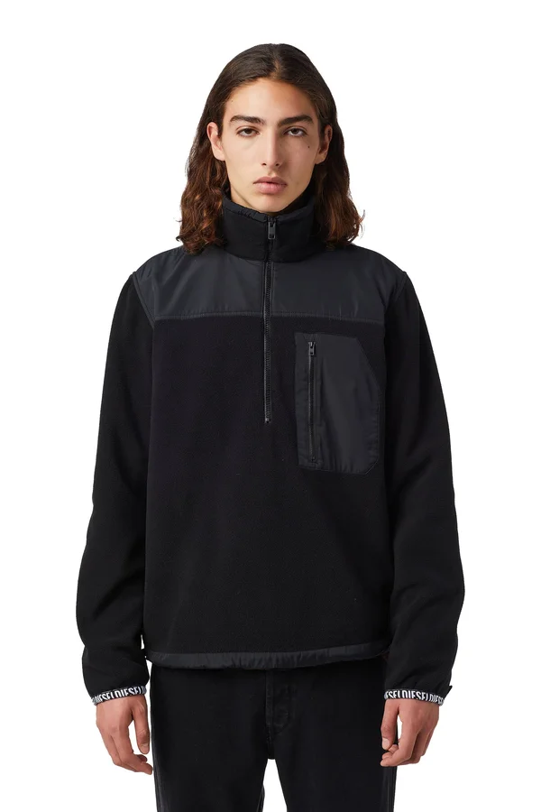 Diesel Man Sweatshirt Black Size XXL Cotton - Elastane