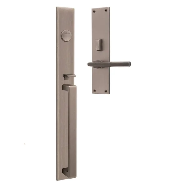 Baldwin 6977452LFD Estate Minneapolis Full Dummy Handleset for Left Handed Doors Distressed Antique Nickel
