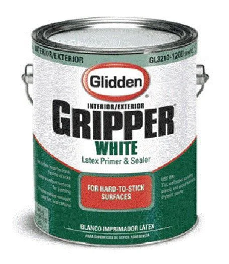 Glidden GL3210 5gal Gripper Interior/Exterior Latex Primer & Sealer, White, 5 Gallon