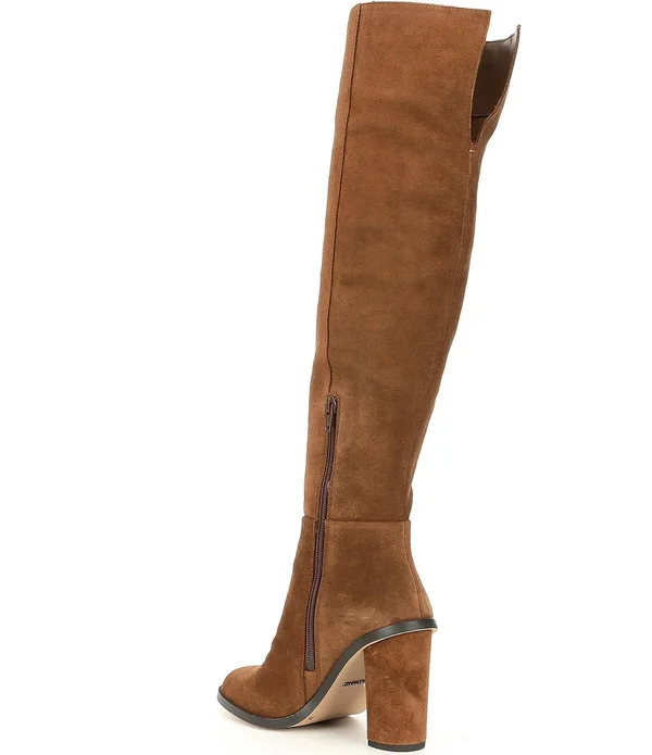 Gianni Bini Barrine Suede Over-The-Knee Block Heel Boots, Womens, 11M, Black - Dillard&s Exclusive