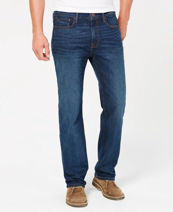 Tommy Hilfiger Men's THD Relaxed Fit Jeans - Dark Wash, 42Wx30L