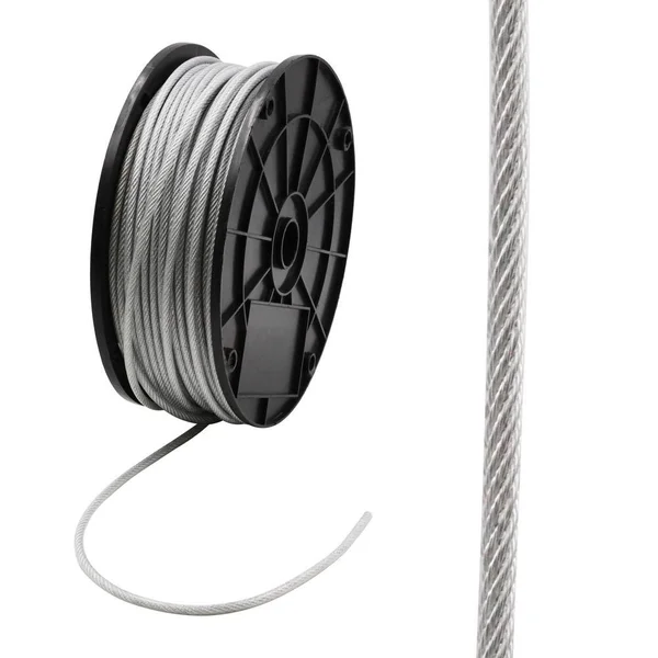Everbilt 1/8 in. x 250 ft. Galvanized Vinyl Coated Steel Wire Rope - Metallics