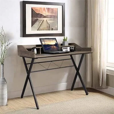 Reuven Desk 17 Stories Color (Top): Brown Walnut/Black