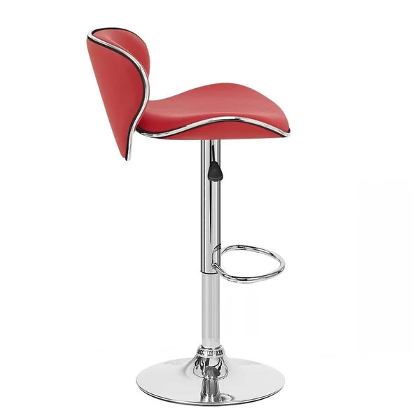 Set of 4 Kappa Contemporary Adjustable Barstool Red