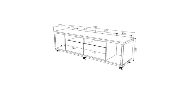 Manhattan Comfort Cabrini TV Stand and Floating Wall TV Panel 1.8 - White Gloss