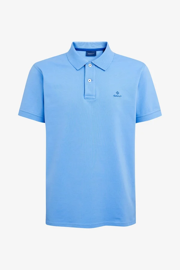 Gant Contrast Collar Rugger Polo T Shirt Blue