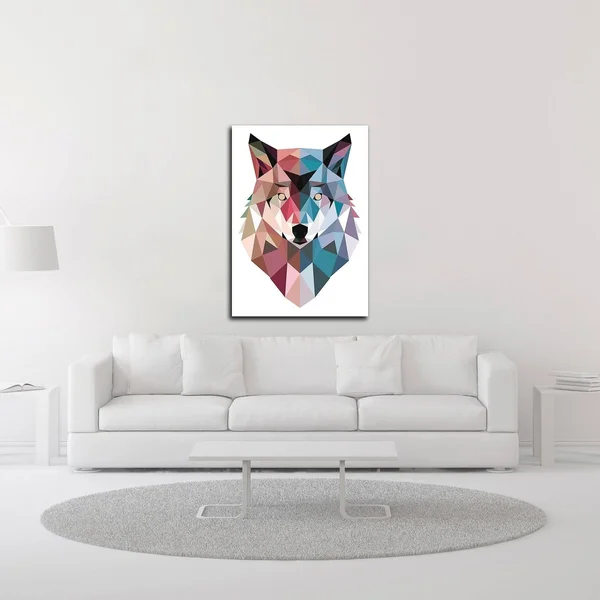 26x22 x 18x22 Geo Wolf by Michael Buxton Print on Canvas