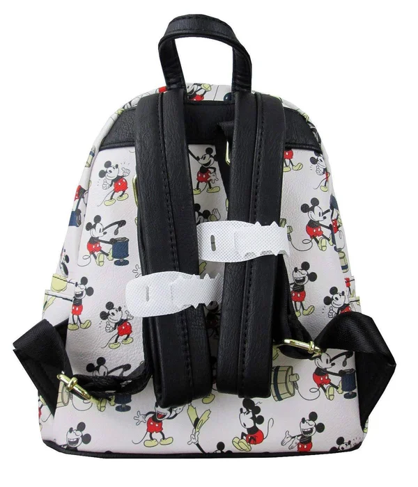 Loungefly Mickey Mouse Poses All Over Print Mini Backpack, 9" x 10" x 4.5"