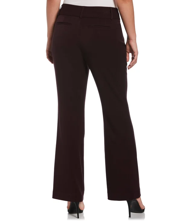 Rafaella Women's Petite Gabardine Bootcut Pants - Curvy Fit, Plus Size in Coffee Melange, Size 6P, Polyester/Rayon/Spandex