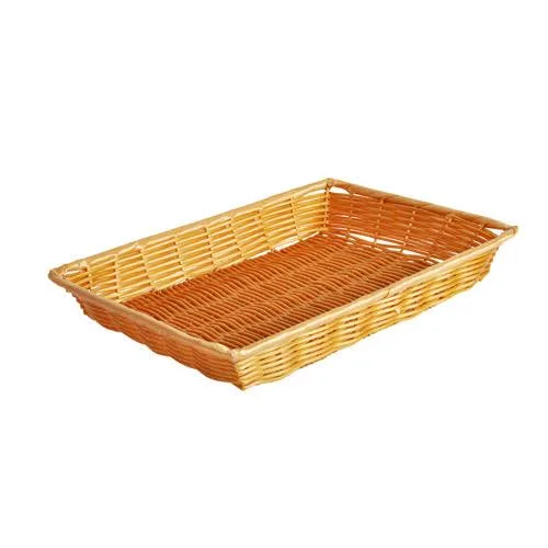 14x22 x 10x22 x 2x22 Hand-Woven Basket, Rectangular, Plastic, 12 Packs