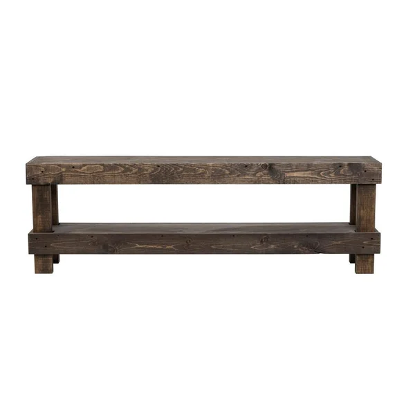 Del Hutson Designs Dark Walnut Large Rustic Contemporary Farmhouse Solid Wood Bench