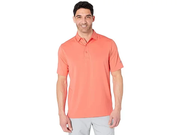 Callaway Men's Cooling Micro Hex Polo Shirt, Dubarry Orange, Size Small, Polyester/Spandex