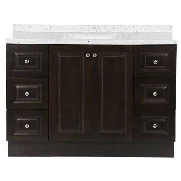 Glacier Bay Northwood 49 in. W x 19 in. D Vanity in Dusk with Solid Surface Vanity Top in Silver Ash with White Sink