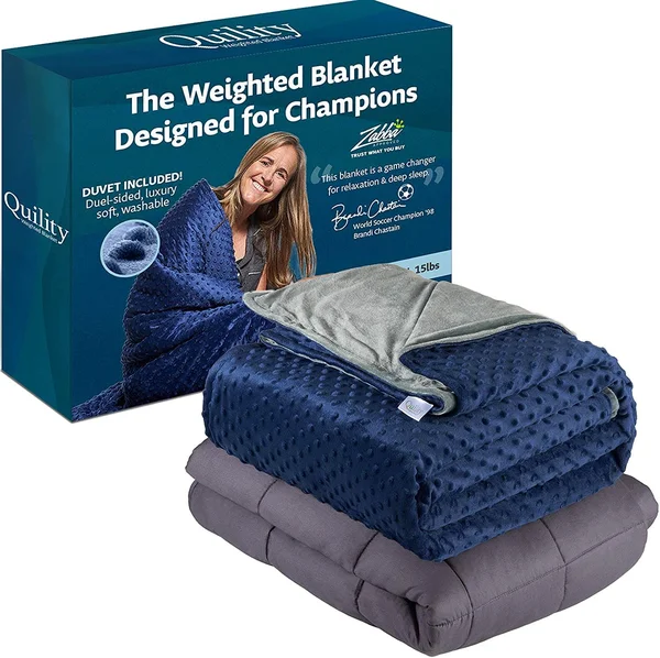 Quility Kids & Adults Weighted Blanket - 86 inchx92 inch, 20 lbs, Navy Blue, Size: 86x92; 20 lbs