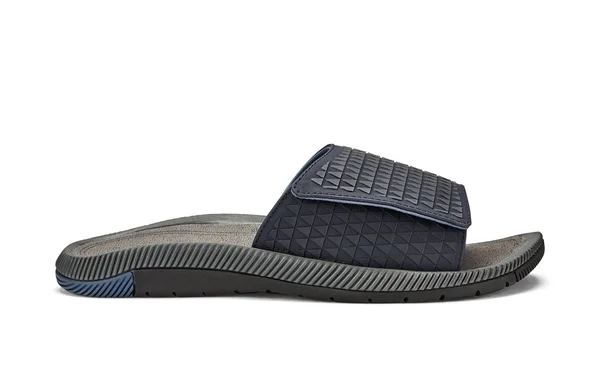 Olukai Halo Olu Men's Slide Sandals Trench Blue - Charcoal - 14