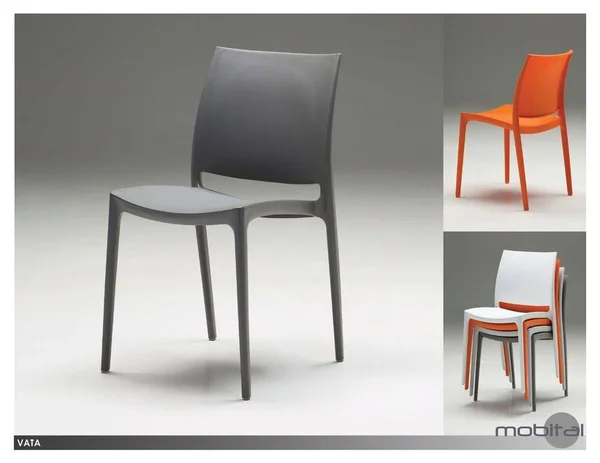 Mobital Vata Dining Chair Grey/Light Grey/White Polypropylene Set of 4