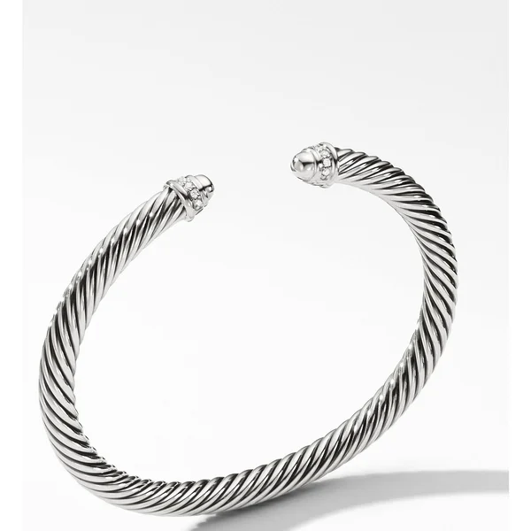 David Yurman Cable Classics Bracelet with Diamonds - 5mm - Silver