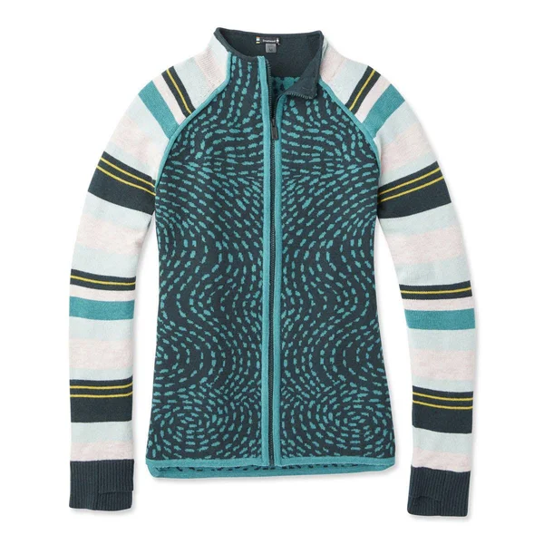 Smartwool Women's Dacono Ski Full Zip Sweater - Large - Everglade Heather