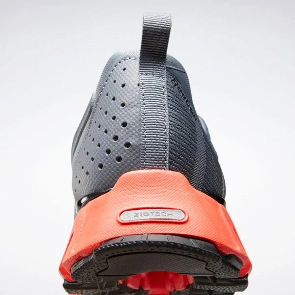 Reebok ZigWild Trail 6 Men's Shoes Sneakers 7 Cold Grey - Cold Grey 6, Vivid Orange