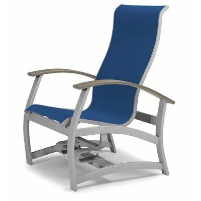 Belle Isle Marine Grade Sling Hidden Motion Chat Swivel Patio Chair Telescope Casual Frame Finish: Textured Silver - Fabric: Coba