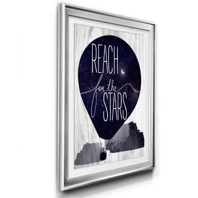 Reach for The Stars - Picture Frame Textual Art Print on Paper Isabelle & Max Frame Color: Silver, Size: 36.5x22 H x 26.5x22