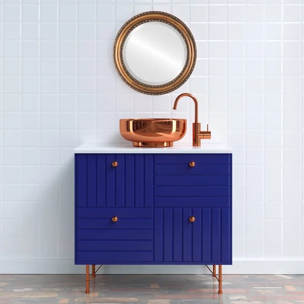 Dorset Framed Round Mirror - Sunset Gold