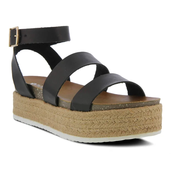 Patrizia Larissa Women's Espadrille Platform Sandals - Size: 37, Black