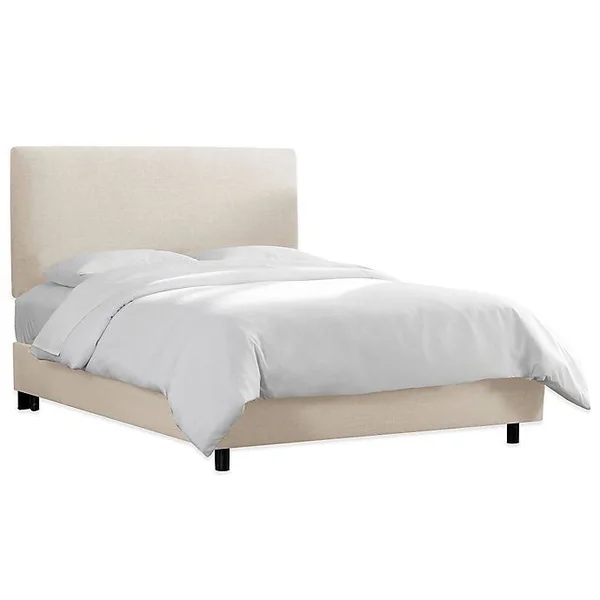 Scottsburg Upholstered King Bed in Linen Talc - White