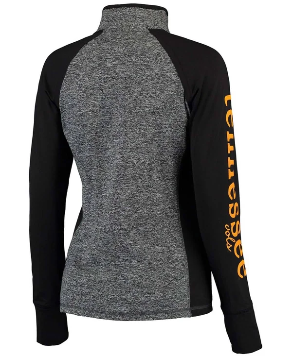 Tennessee Volunteers Women's Finalist Quarter-Zip Pullover Jacket - Gray/Black - Size: XL