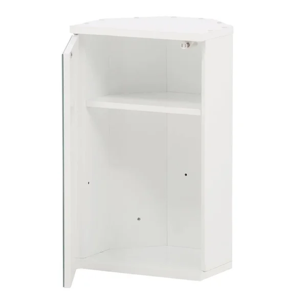 Croydex Simplicity Framed Surface-Mount Corner Bathroom Medicine Cabinet, White
