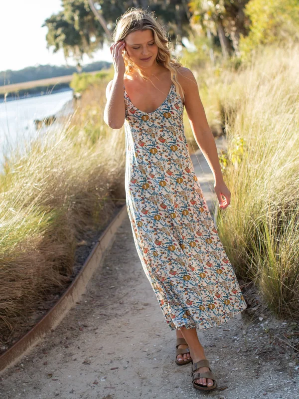 Amy Slip Dress - Cream Tan Peony, Natural Life