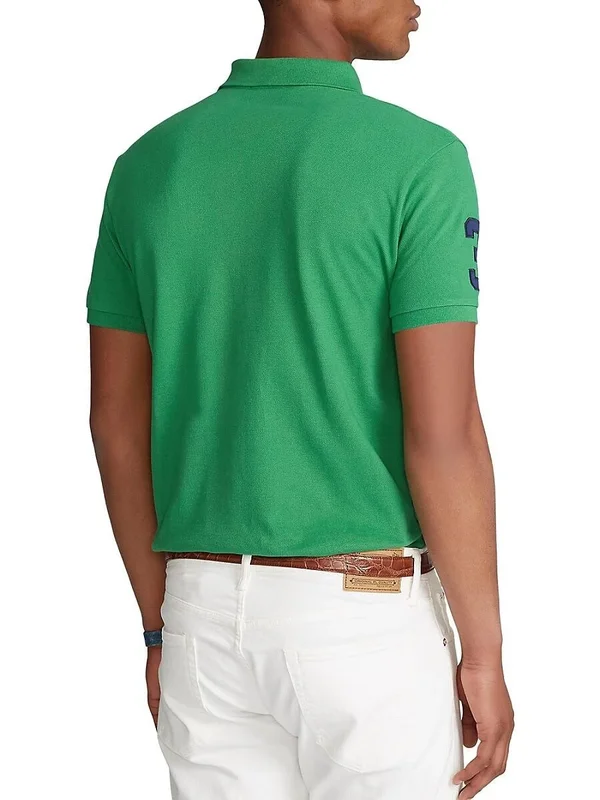 Polo Ralph Lauren Men's Custom Slim Fit Mesh Polo Shirt - Green - Size Small