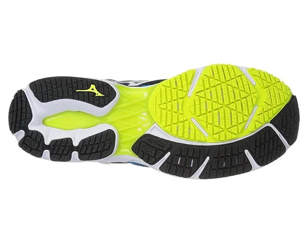 Mizuno Wave Shadow 2 Men's Running Shoes, Blue/Yellow, Size: 8.5