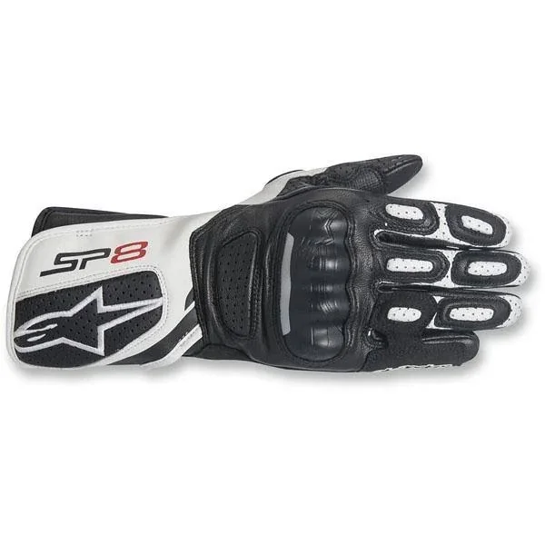 Alpinestars Black Stella SP-8 V2 Womens Motorcycle Leather Gloves