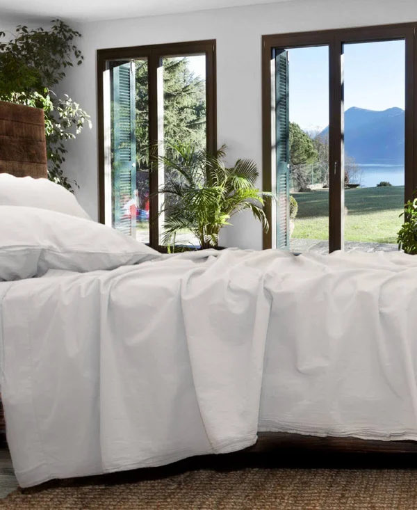 Jennifer Adams Relaxed Cotton Percale Sheet Set - Smoke - California King