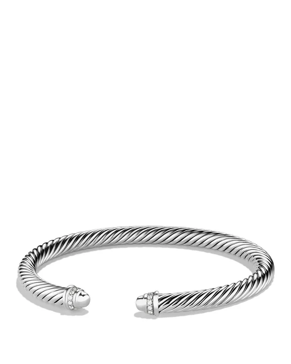 David Yurman Cable Classics Bracelet with Diamonds - 5mm - Silver