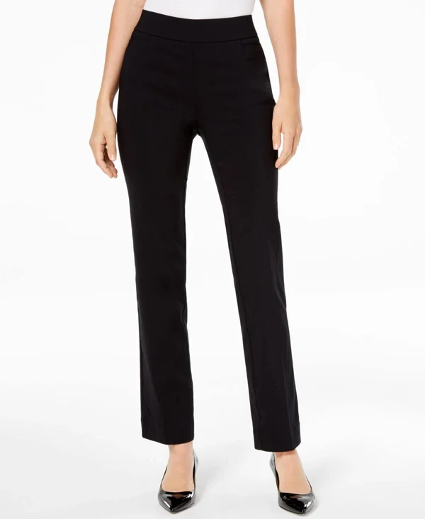 Jm Collection Pull-On Tummy Control Slim-Leg Pants, Created for Macy&s - Black M